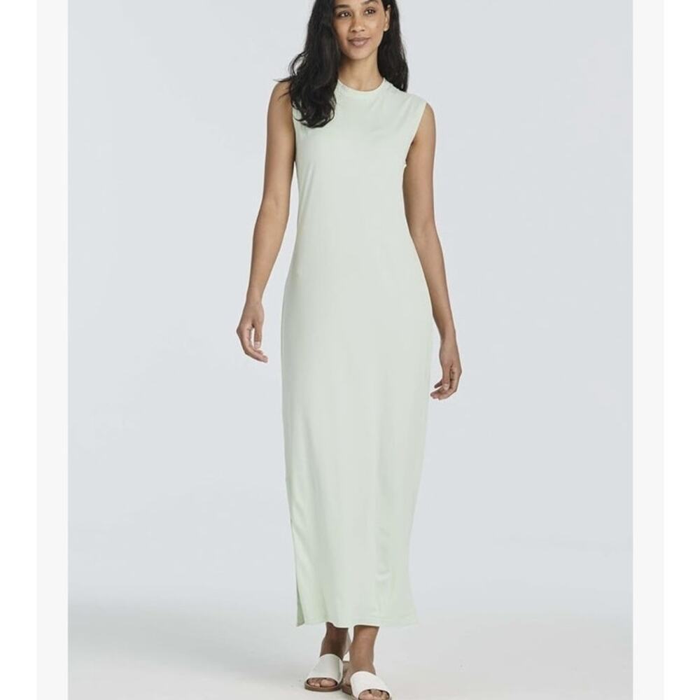 Real Essentials Mint Green Sleeveless Mixi Column Tank Dress